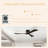 Parzy 52 inch Flush Mount Low Profile Ceiling Fan with LED Lights and Remote Control, DC Motor, 3 Blades-69336433-69336437