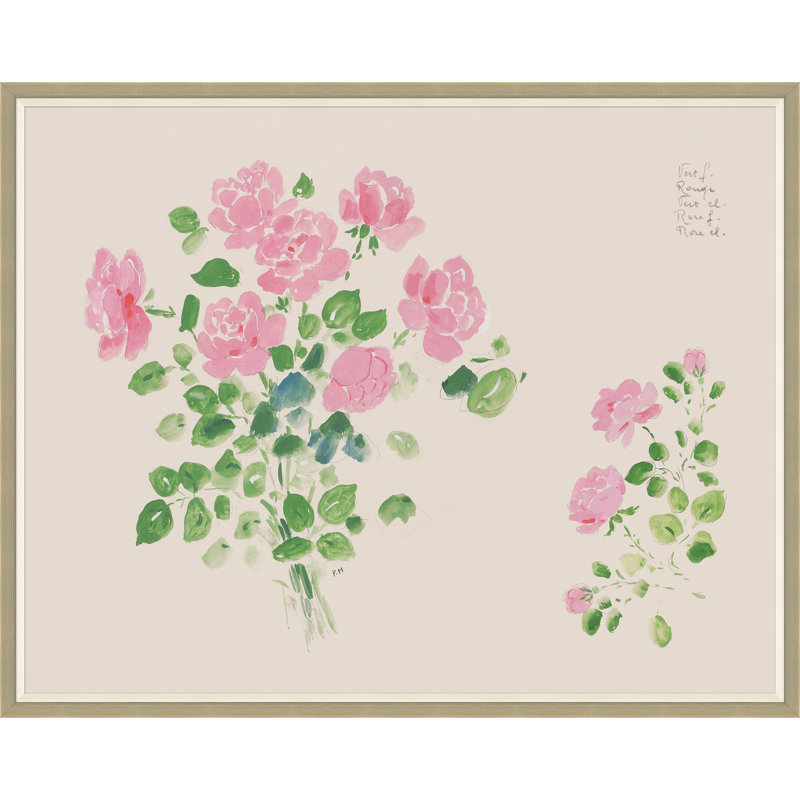 Rose Bouquet Print by Paule Marrot, Silver Framed, 43" H x 54" W x 1.25" D