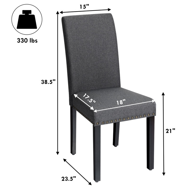 Breda 21.00'' H Linen Upholstered Side Chair, Gray