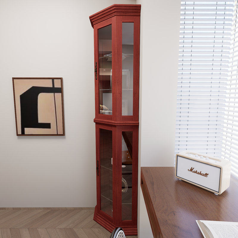 Corner Curio Cabinets Lighted Corner Displays, Glass Display Shelves Bar Cabinets With Tempered Glass Doors, Bar Cabinets, Cabinets With Adjustable Shelves