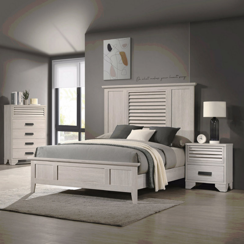 Mobilier de chambre à coucher 1 pièce à 5 tiroirs avec poignées à persiennes