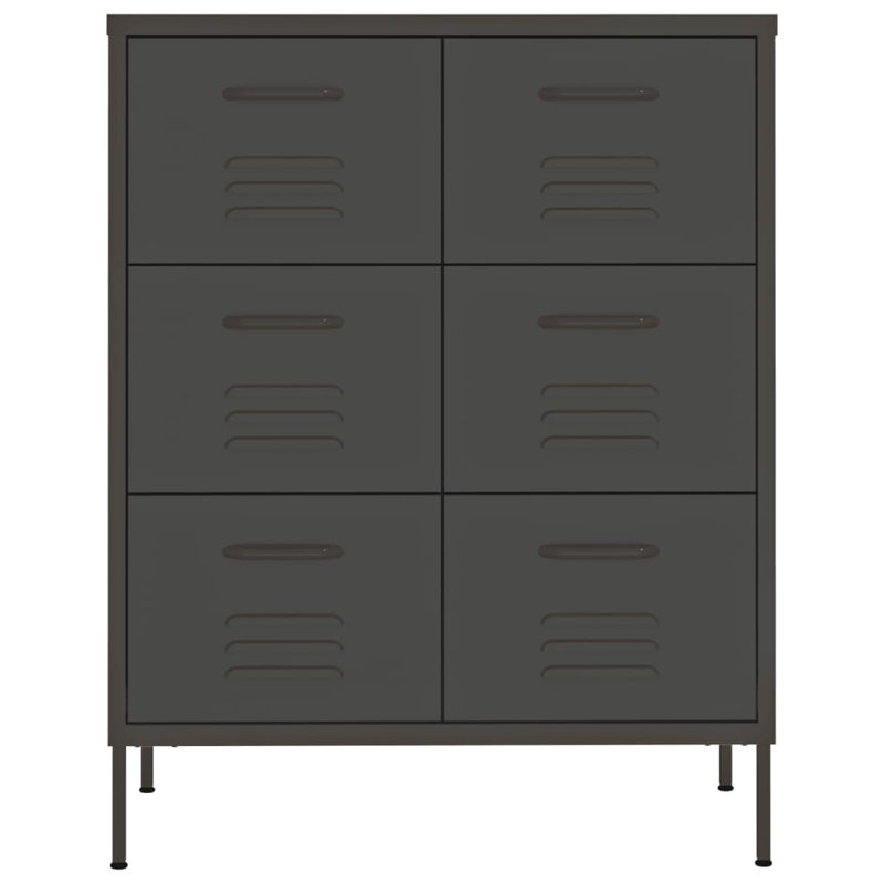 Drawer Cabinet Freestanding Storage File Cabinet for Home Office Steel, Anthracite