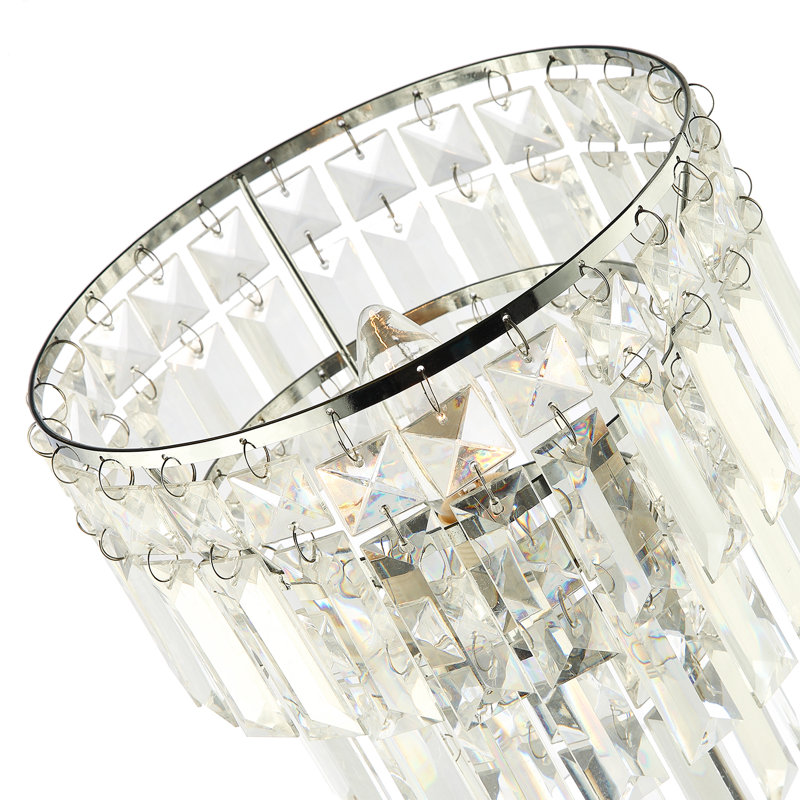 Modern Chrome Table Lamp with Clear Acrylic Decor Three Tier Waterfall Design by