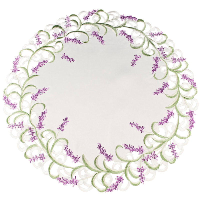 Grand napperon lavande Billiot lilas Billiot (rond 23 po)