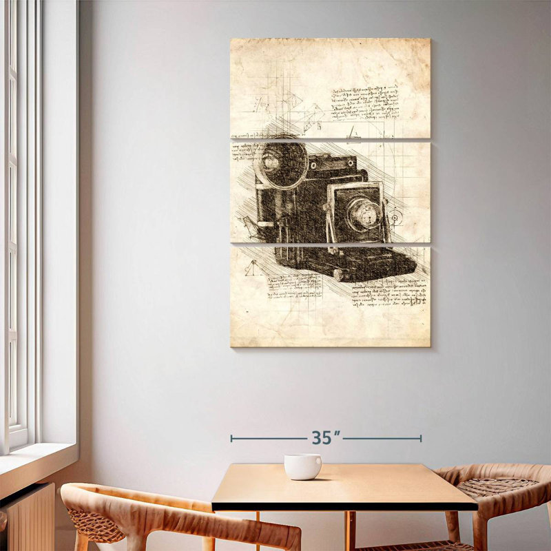 Old Camera Blueprint, 65" H x 42" W