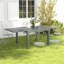 Table de salle à manger extensible pour l'extérieur, table de patio à cadre en aluminium de 41 à 83 po avec plateau en acier effet bois, table de patio extensible rectangulaire pour 6 à 8 personnes, gris foncé