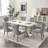 Velvet Upholstered Dining Chairs with Stainless Steel Legs-835576863