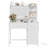 35.4" Vanity Desk with Mirror & LED Lights, Makeup Table with 4 Fabric Drawers for Bedroom Storage-1497521104