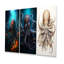 Superheros Octopus Warrior - ensemble de 3 reproductions d'art mural en métal poulpe / calmar-1270925659
