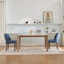 Ensemble de 2 chaises de salle à manger en bois, chaise de salle à manger rembourrée en tissu moderne, chaise de ferme pour salle à manger, bleu-2139793992