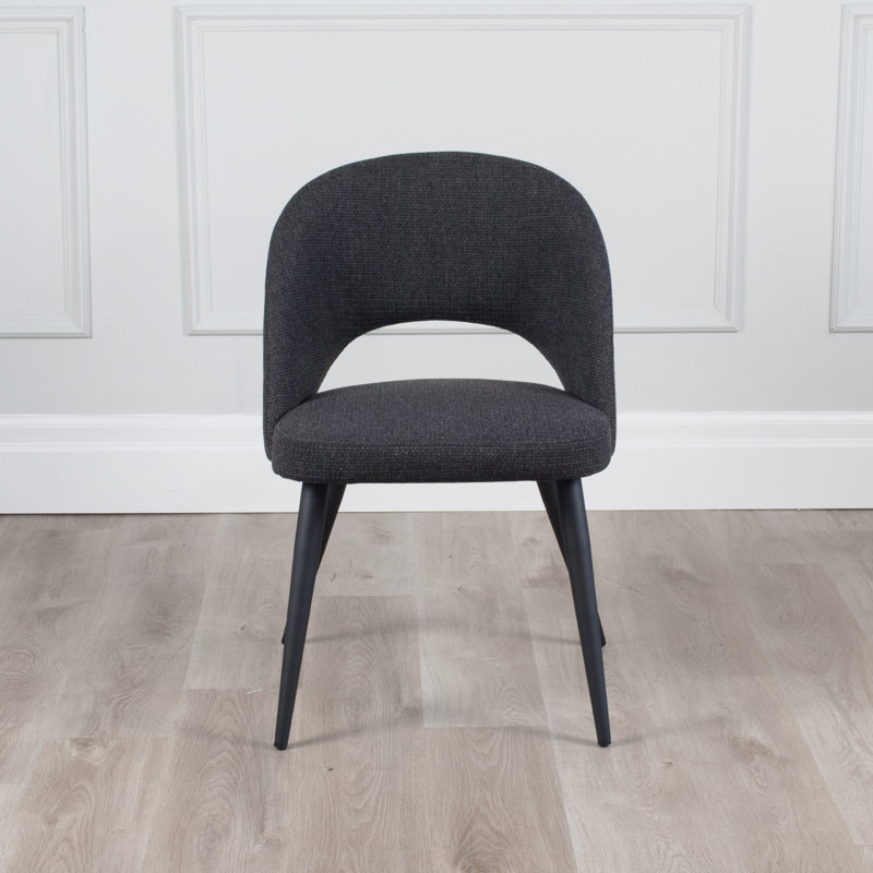 Chaise d'appoint en tissu Albeiro, Vert pin, Noir