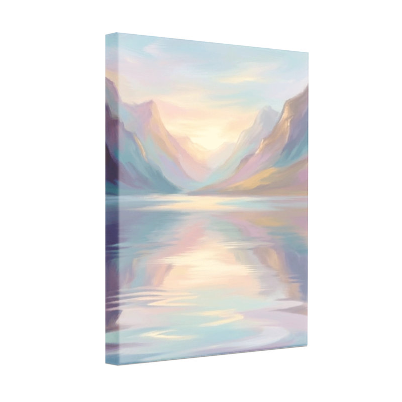 «Abstract Mountain Lake Sunset», reproduction d'art de paysage, H 24 po x l 16 po