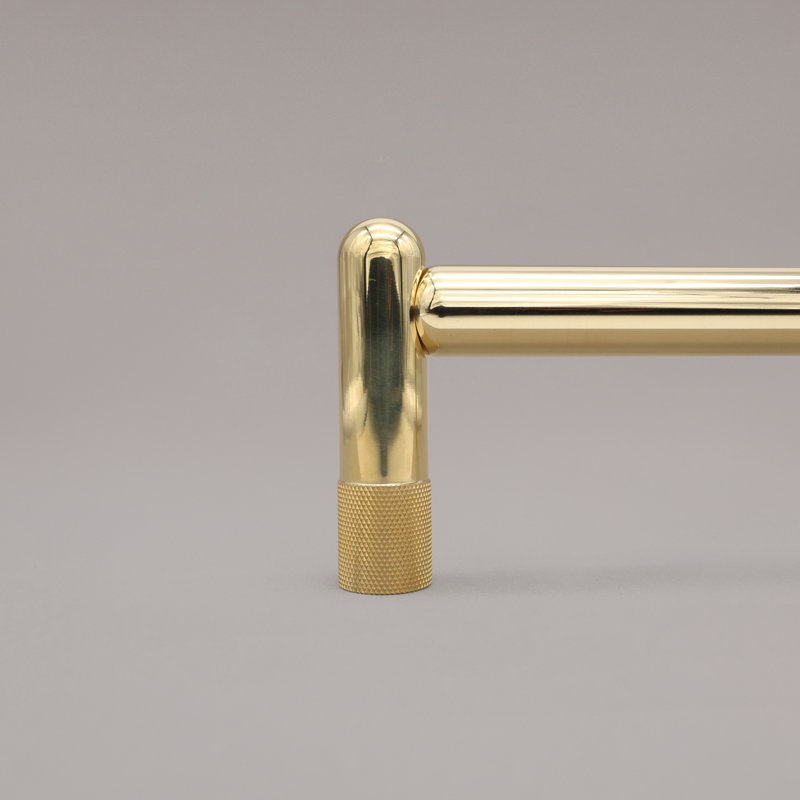 Knurled Appliance Pull, 18", Unlacquered Brass