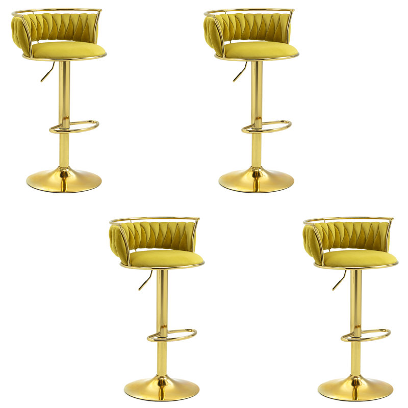 Tabouret de bar Christal, Olive terne, Or