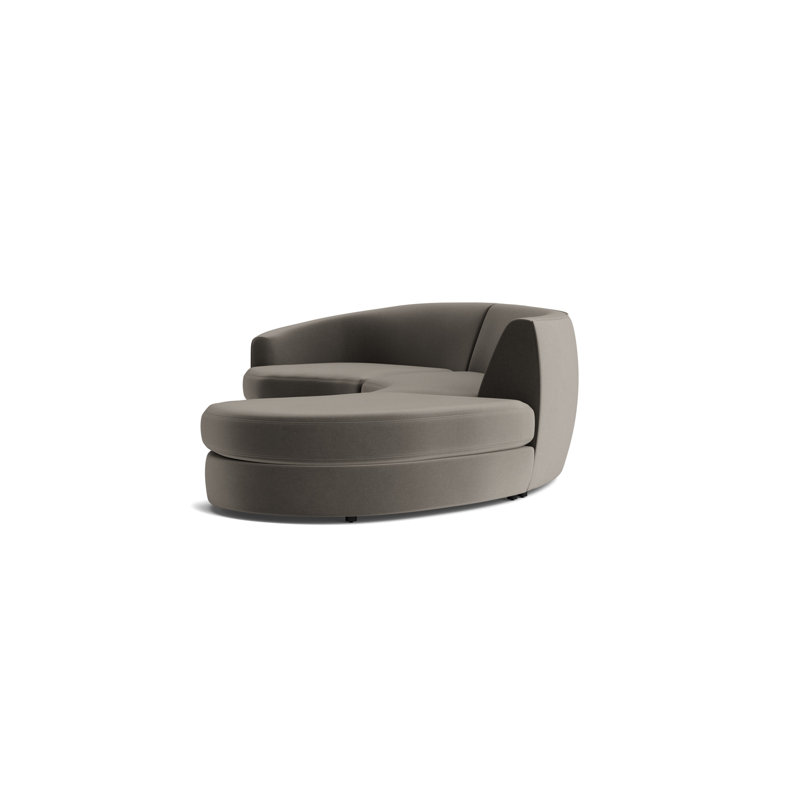 Giselle 3-Piece Left Arm Sectional, Performance Velvet - Graphite
