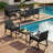 Wicker 8-person Patio Seating Group With Cushions, Loveseat, Rocking Chairs & Coffee Table