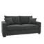 Canapé 69 pouces à deux places en tissu texturé, canapé rembourré confortable avec 2 coussins décoratifs et pieds en plastique robustes pour le salon, appartement, bureau, gris foncé-1890934678