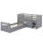 L-Shaped Space-Saving Twin Loft And Twin Platform Bed With 7 Drawers And Guardrails-493832420