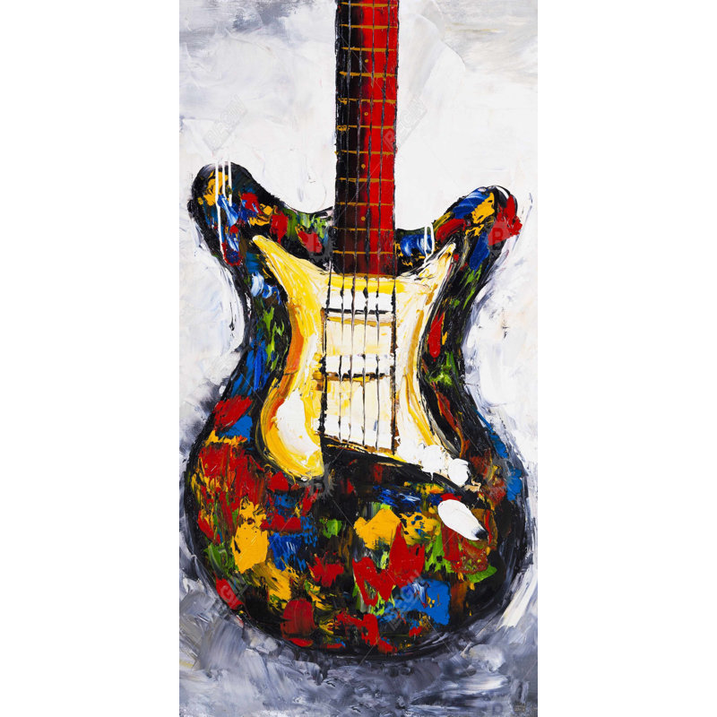 Colorful guitar - 15.75"x31.50" Desk mat