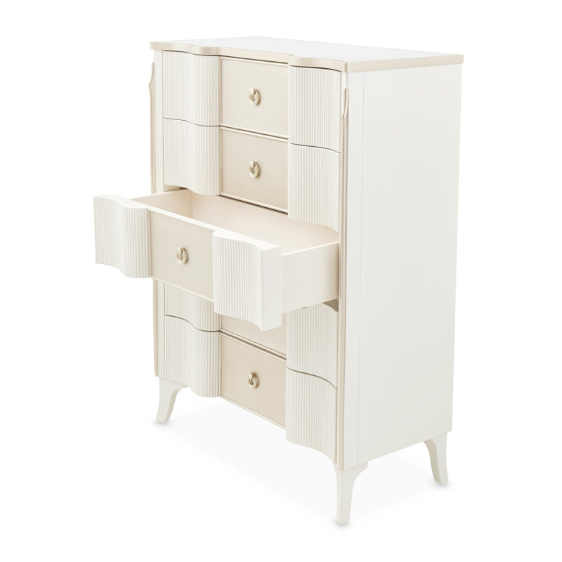 Commode 5 tiroirs La Marisia - Perle crémeuse