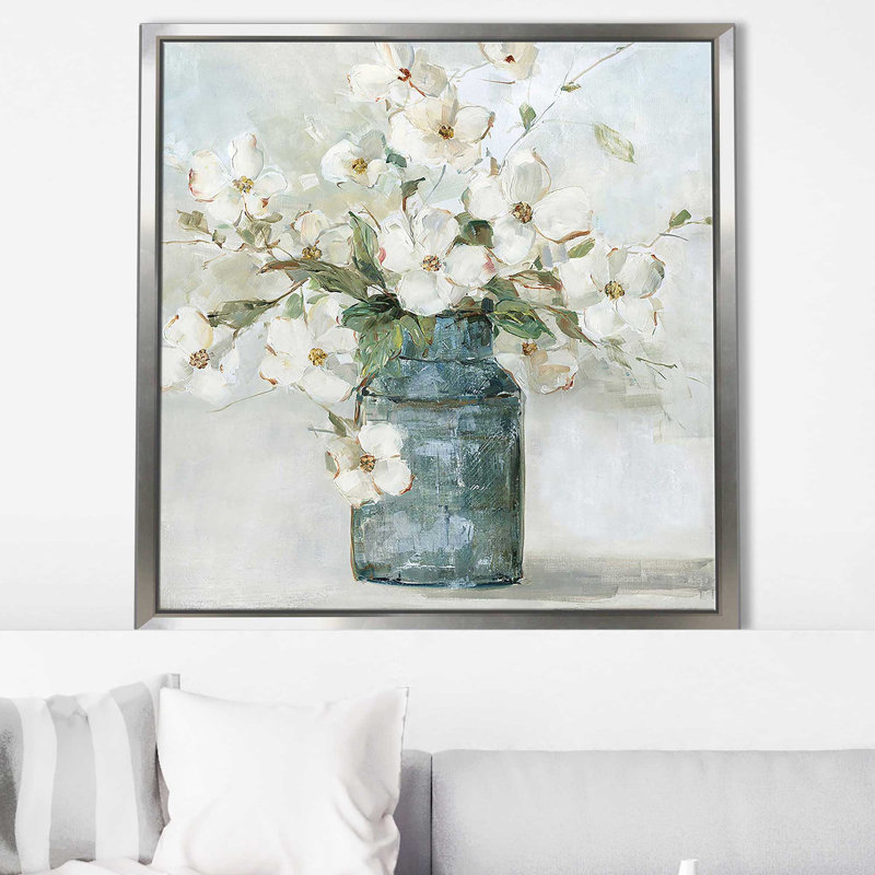 «Cottage Charmer I» par Sally Swatland, Cadre flottant argent, H 21,5 po x l 21,5 po x P 2 po