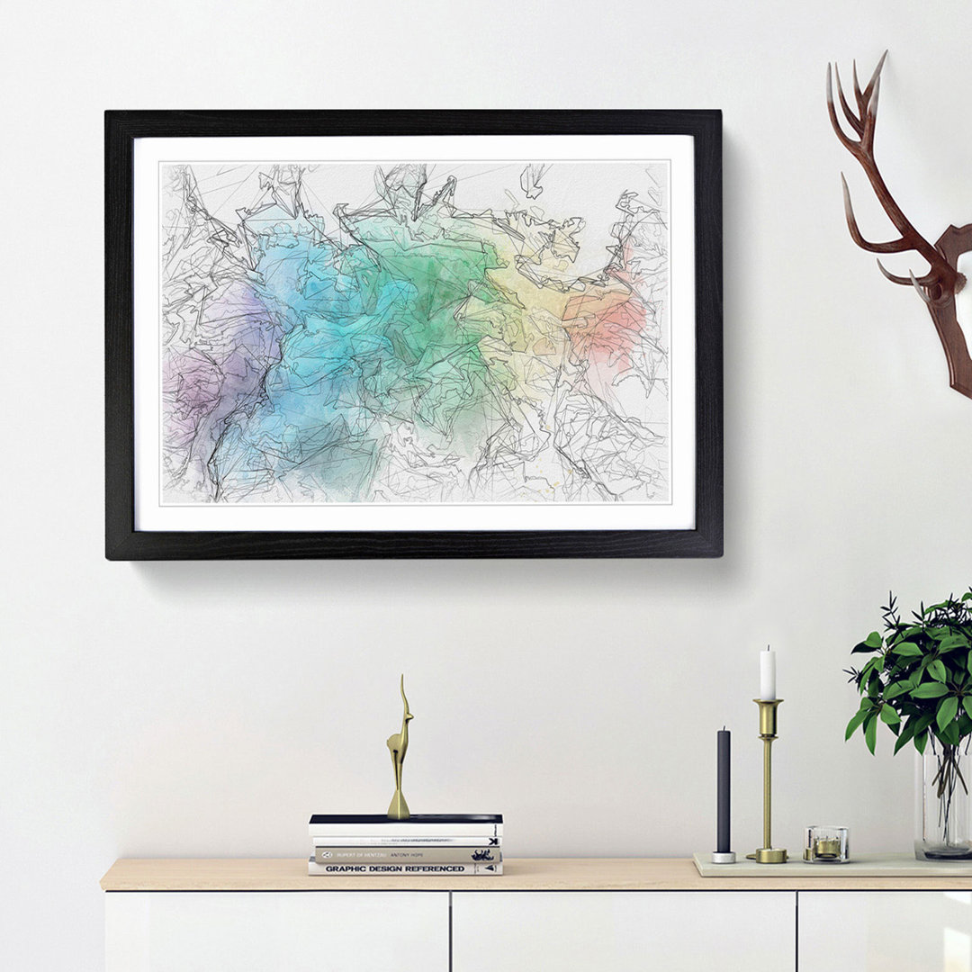 Gentle Rainbow Wonders in Abstract - Framed Print