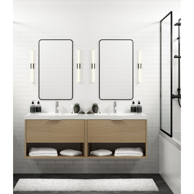 Modo 72" W Wall Mounted Double Bathroom Vanity