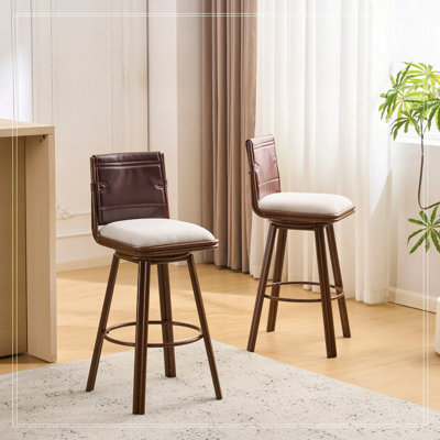 Upholstered Bar Stool with Metal Frame