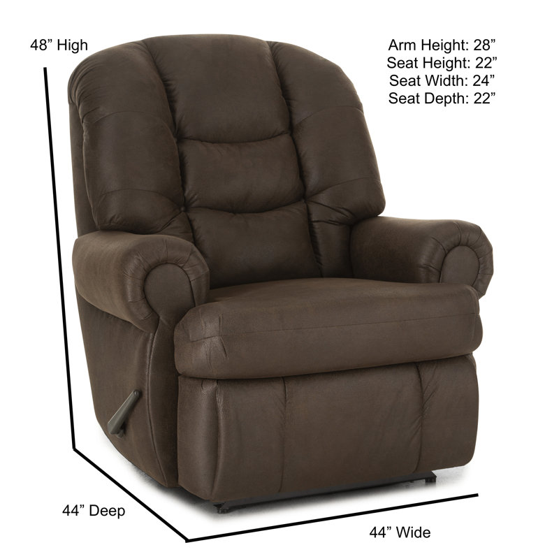 Sanday Upholstered Recliner, Dark Brown Polyester