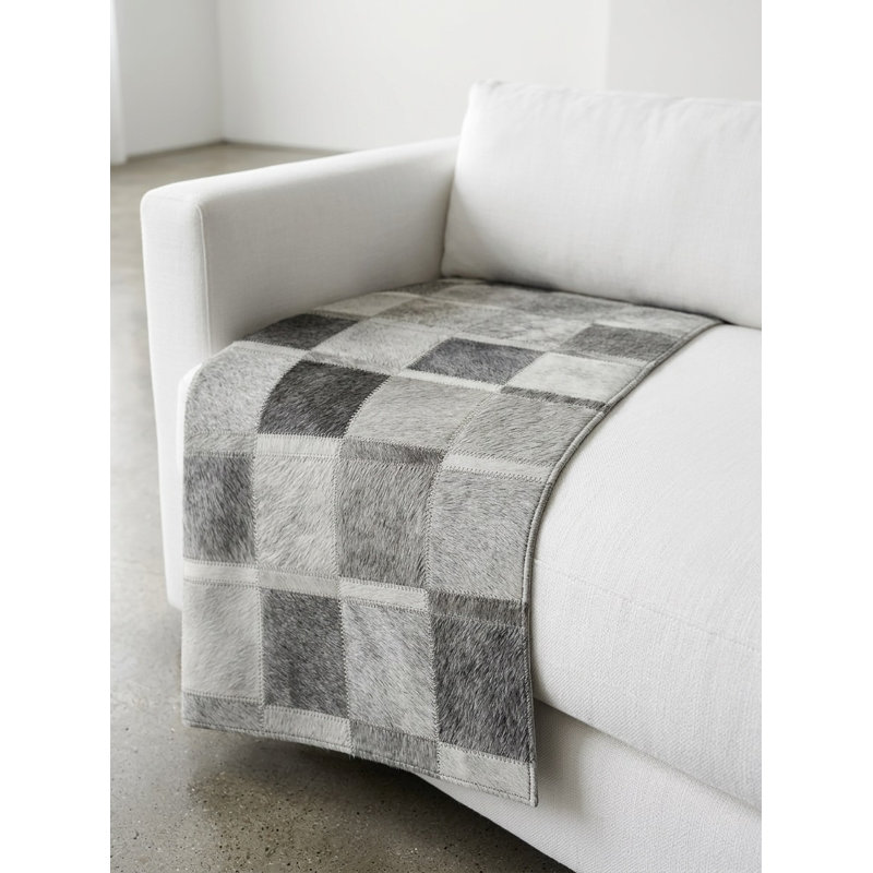 Tapis gris ivoire à carreaux carrés Abani, 8 pi x 10 pi