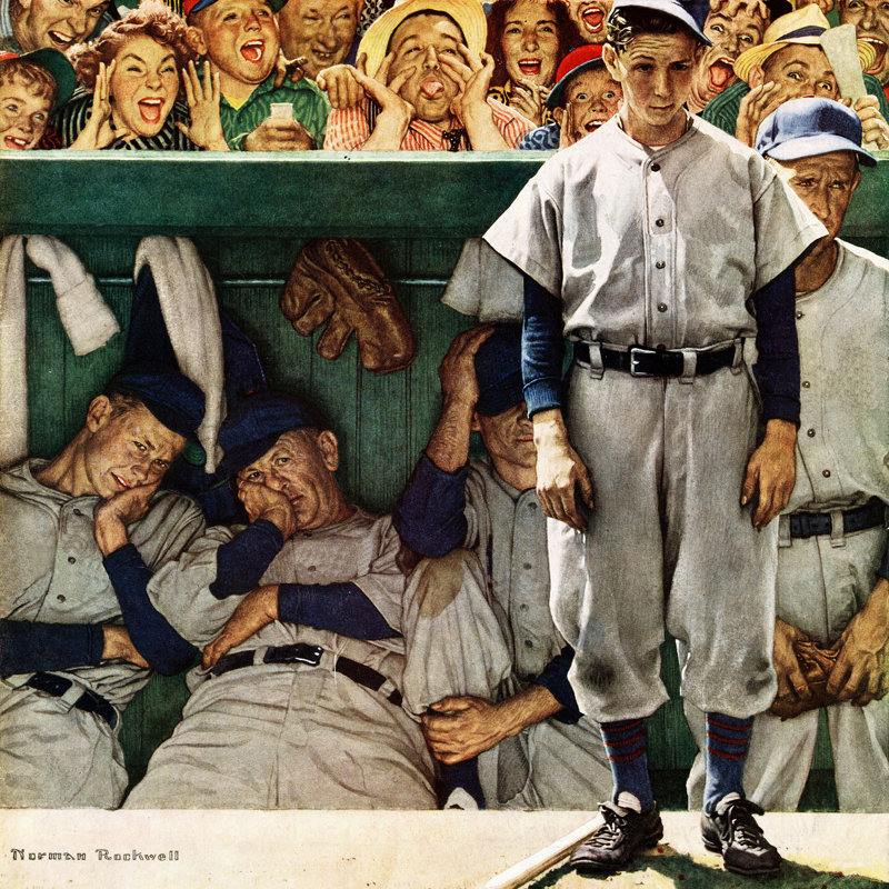 The Dugout by Norman Rockwell - Wrapped Canvas Print, 46 cm H x 46 cm W