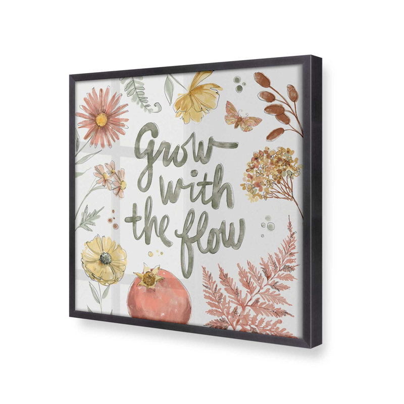 «Botanical Encouragement I», H 21,75 po x l 21,75 po, Cadre en zinc patiné
