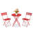 2-Seater Patio Bistro Set - Round Folding Table and 2 Metal Chairs-1508465319