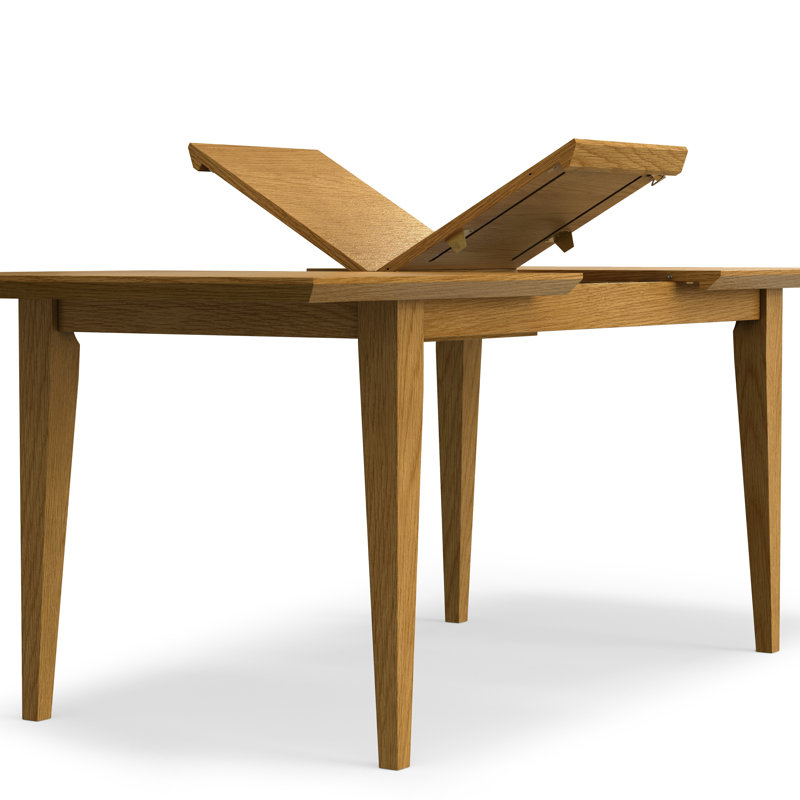 Colby 60-76"W Solid Wood Extendable Dining Table, Contemporary Rectangle, Seats 6-8, Oak