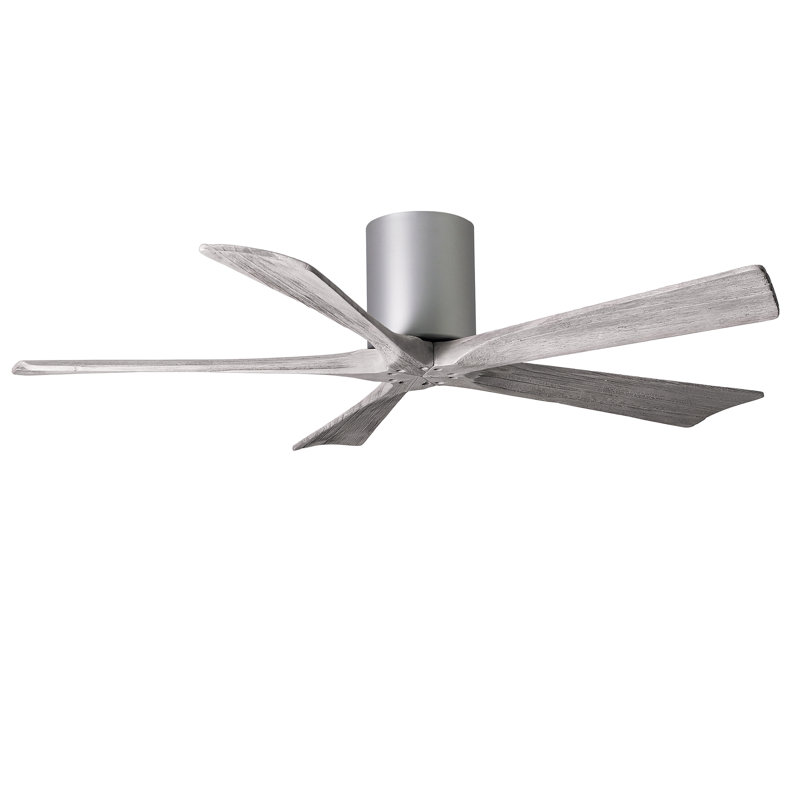 Ventilateur à pales encastré 5 pales Irene, Nickel brossé, Ton bois de grange, 52"