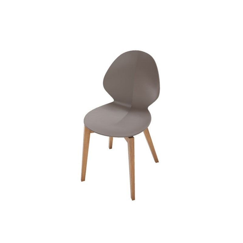 Basil Ergonomic Chair, Matte Taupe, Canaletto Walnut