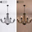 Lustre classique / traditionnel à 8 lumières en forme de bougie de style vigne noir mat et vigne fanée pour salon / chambre à coucher (35,04 po)