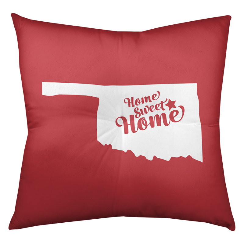 Coussin Sweet Home, 26 po x 26 po, Rouge, Tulsa