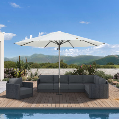 Parasol de table semi-automatique pour l'extérieur