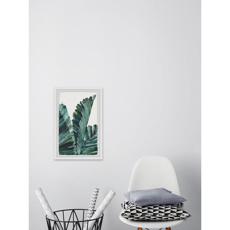 Palmera - Single Picture Frame Painting, 30 cm H x 20 cm W, Green/White