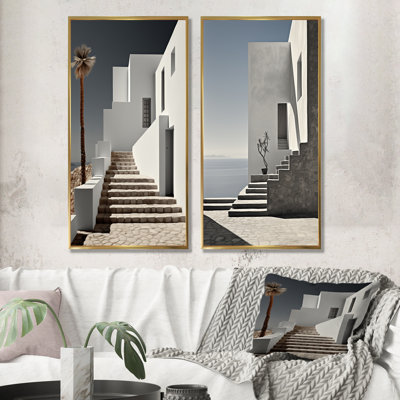 «Beach House Wall Horizon - Coastal Beach», ensemble de 2 reproductions d'art sur toile