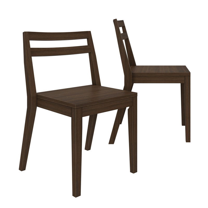 Brevard Slatted Solid Wood Side Chair, Walnut
