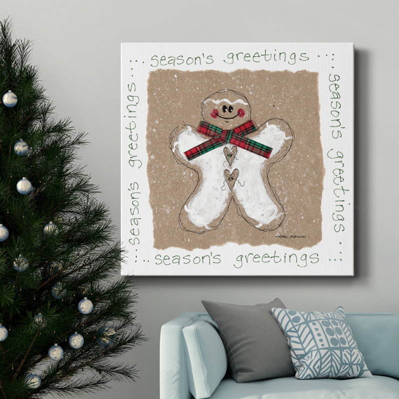 «Gingerbread Man» - Toile tendue avec châssis de qualité supérieure - prête à être accrochée, H 24 po x l 24 po x P 1 po