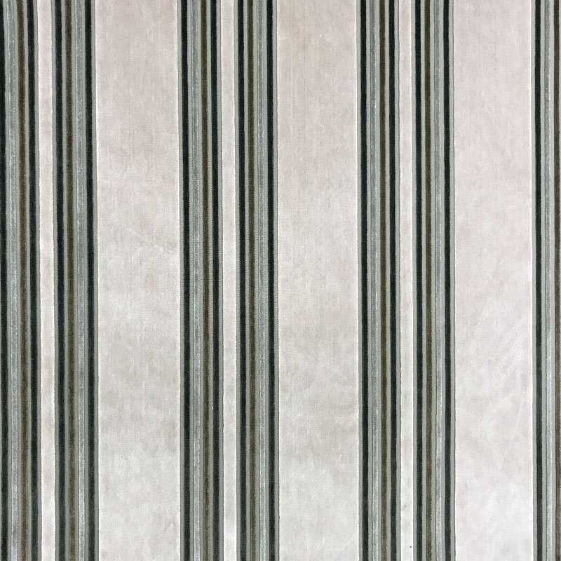Tissu Kira | Tissu rayé en velours multicolore | Couleur écru, Écru