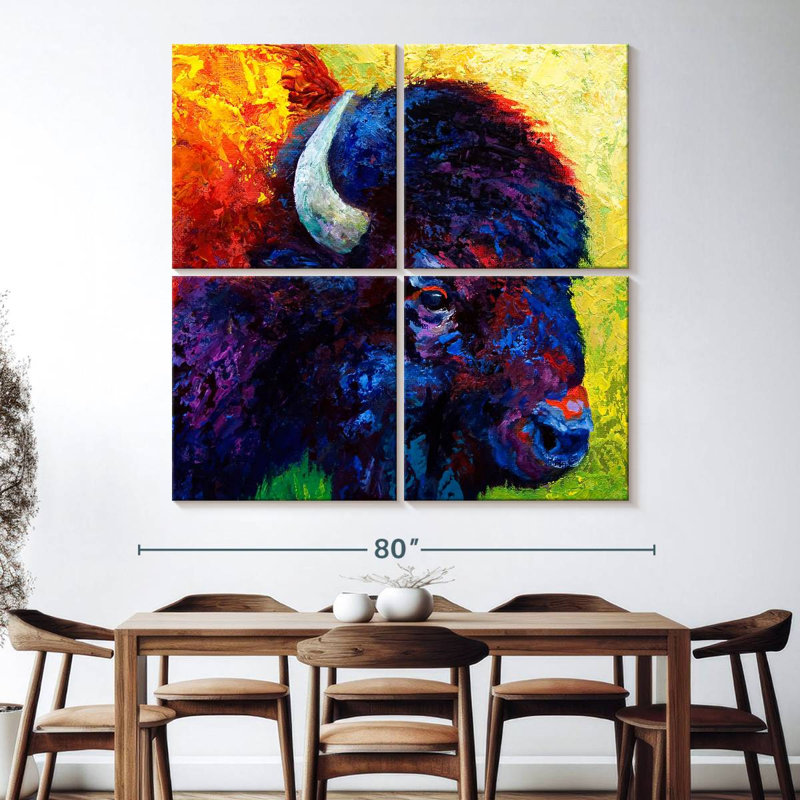 Brampt Bison Head III, 74" H x 74" W