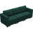 Buckleton Modern 3 Seat Velvet Sectional Couch with Tufted Cushions and Storage Apartment Size Sofa-1578323145