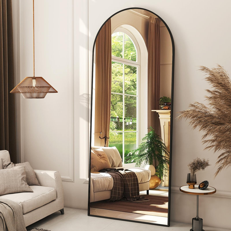 Miroirs de plancher pleine grandeur arqués avec cadre en alliage d'aluminium
