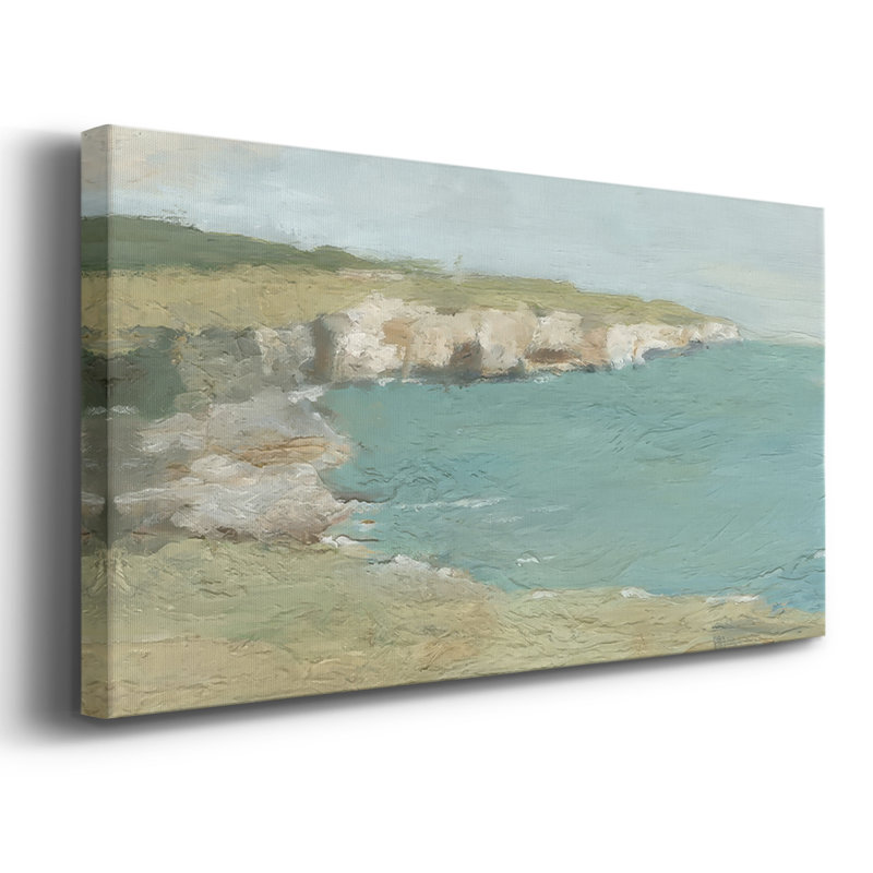 Sun Drenched Cliff II - Toile tendue avec châssis - Prêt à accrocher, H 16 po x l 32 po