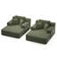 Surdimensionné double méridienne 2 pièces, luxueux canapé convertible en velours côtelé moelleux avec 6 coussins et une poche de rangement-129604560
