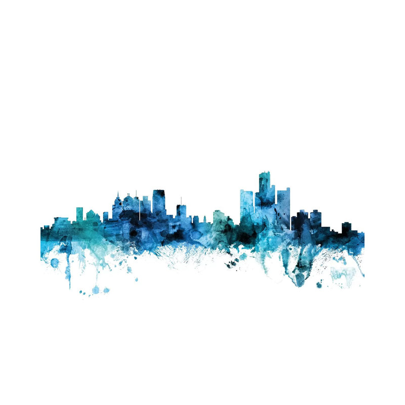 Detroit, Michigan Skyline by Michael Tompsett - Wrapped Canvas Gallery-Wrapped Canvas Giclée